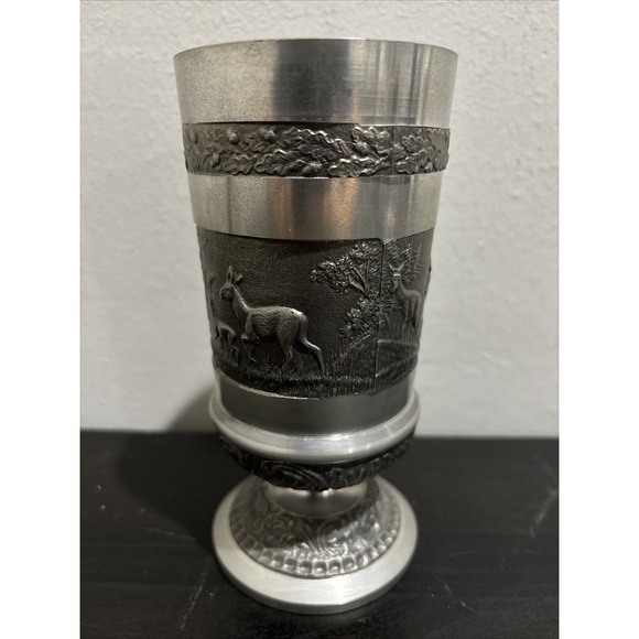 Mullingar Other - Vintage Mullingar Ireland Pewter Goblet with Deers